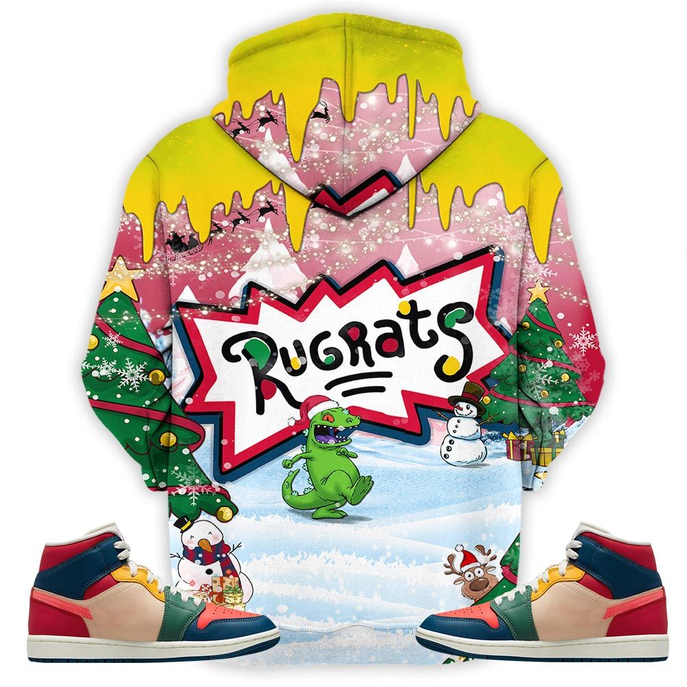 Rugrats Kids Xmas Sneaker Shirt Match Multi Color 2022 1S, Jordan 1 Mid Multi Color 2022 Hoodie Sweatshirt Tee All Over Print MKO Shirt