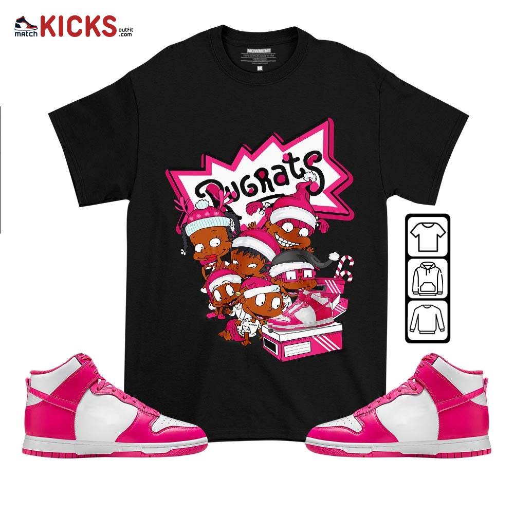Rugrats Kids Xmas Sneaker Shirt Match Pink Prime Dunk, Dunk High Pink Prime MKO T-Shirt
