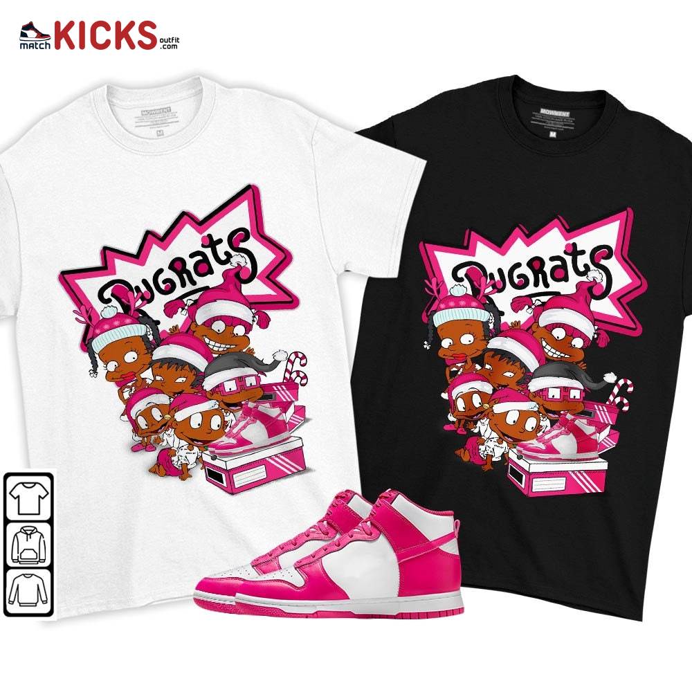 Rugrats Kids Xmas Sneaker Shirt Match Pink Prime Dunk, Dunk High Pink Prime MKO T-Shirt