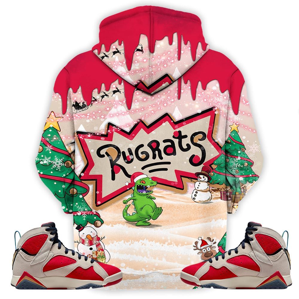 Rugrats Kids Xmas Sneaker Shirt Match Trophy Room 7S, Jordan 7 Trophy Room Hoodie Sweatshirt Tee All Over Print MKO Shirt