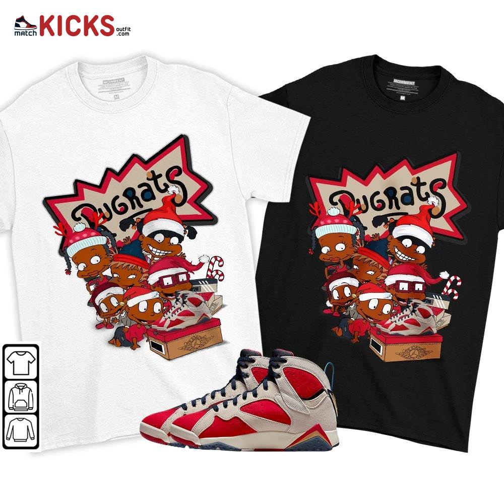 Rugrats Kids Xmas Sneaker Shirt Match Trophy Room 7s, Jordan 7 Trophy Room MKO T-Shirt