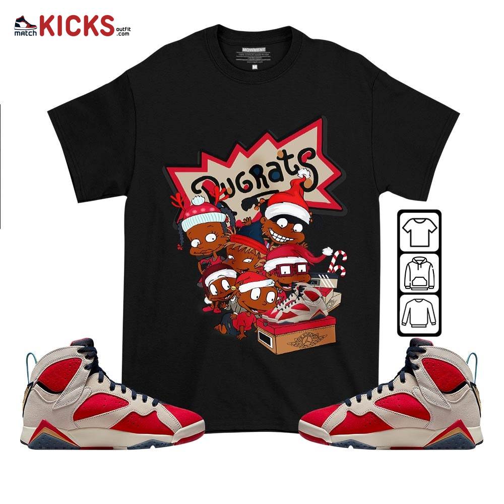 Rugrats Kids Xmas Sneaker Shirt Match Trophy Room 7s, Jordan 7 Trophy Room MKO T-Shirt