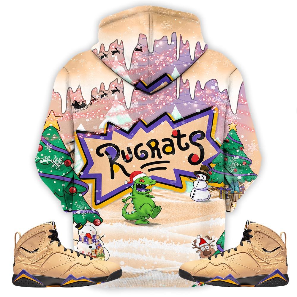 Rugrats Kids Xmas Sneaker Shirt Match Vachetta Tan 7S, Jordan 7 Se Afrobeats Hoodie Sweatshirt Tee All Over Print MKO Shirt