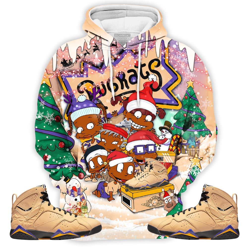 Rugrats Kids Xmas Sneaker Shirt Match Vachetta Tan 7S, Jordan 7 Se Afrobeats Hoodie Sweatshirt Tee All Over Print MKO Shirt