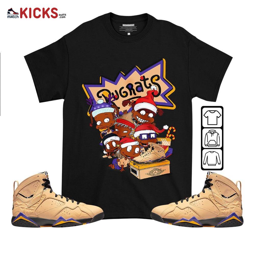Rugrats Kids Xmas Sneaker Shirt Match Vachetta Tan 7s, Jordan 7 SE Afrobeats MKO T-Shirt