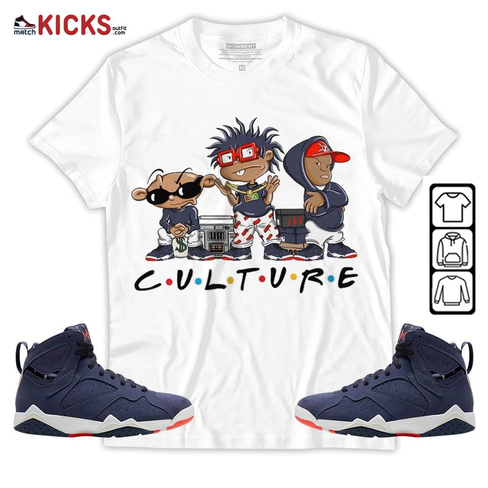 Rugrats KND BeBe Kids Sneaker Shirt Match 7 Neutral Indigo, Jordan 7 Quai 54 MKO Hoodie