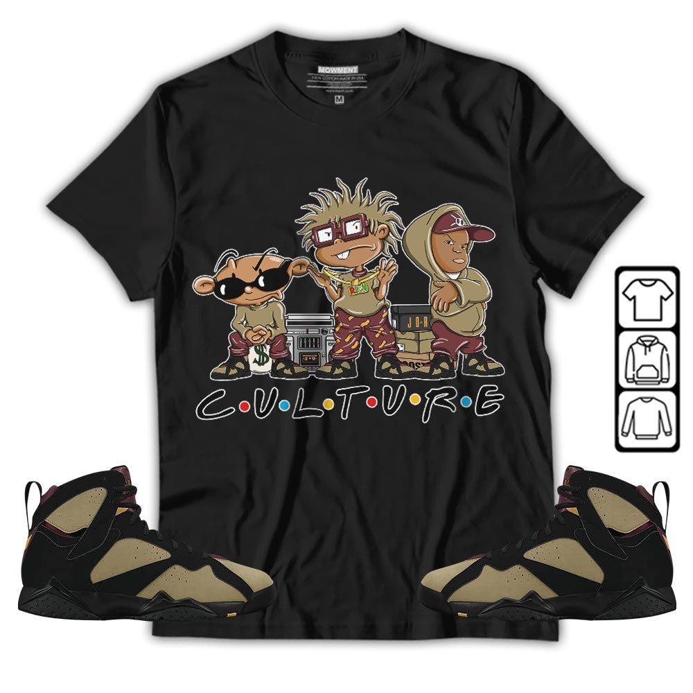 Rugrats KND BeBe Kids Sneaker Shirt Match Black Cherrywood 7s, Jordan 7 Black Olive MKO T-Shirt Rugrats KND BeBe Kids Sneaker Shirt Match Black Cherrywood 7s, Jordan 7 Black Olive MKO T-Shirt