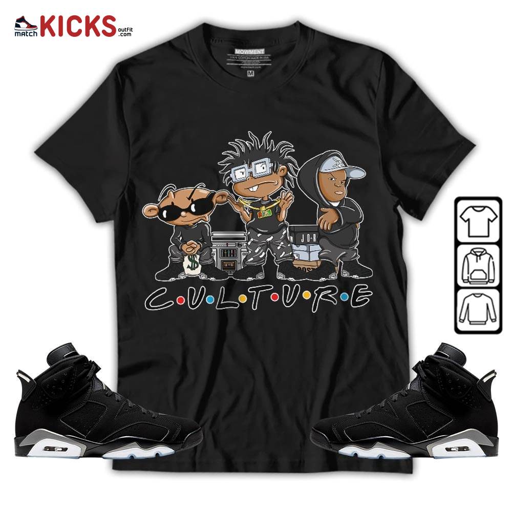 Rugrats KND BeBe Kids Sneaker Shirt Match Black Chrome 6s, Jordan 6 Black Chrome MKO T-Shirt