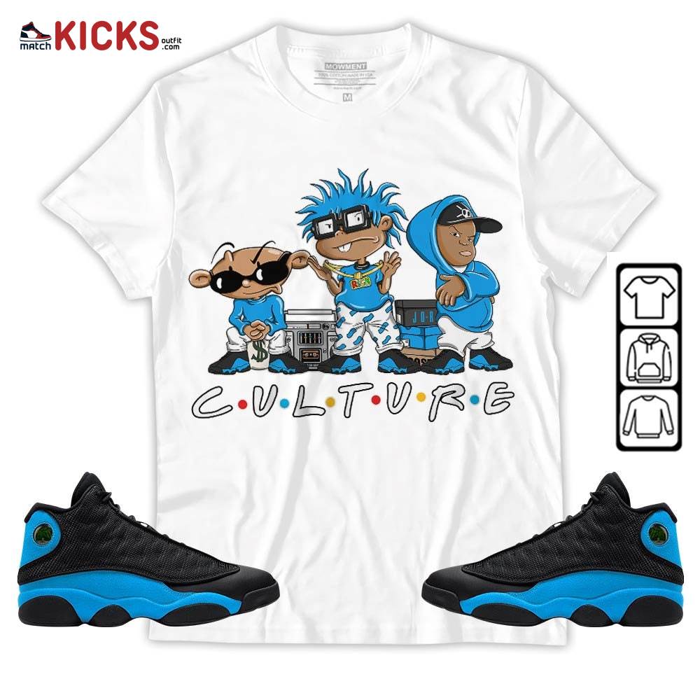 Rugrats KND BeBe Kids Sneaker Shirt Match Black University Blue 13s, Jordan 13 Black University Blue 2022 MKO Sweatshirt