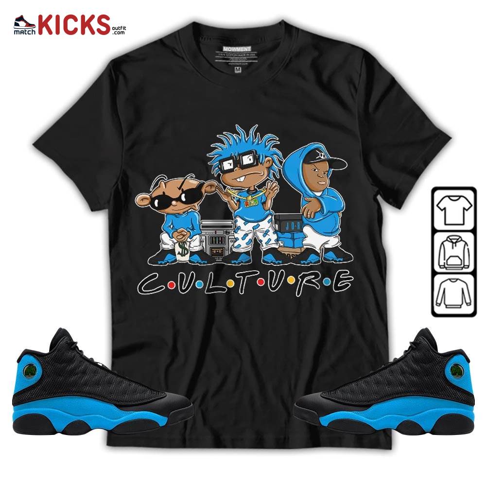 Rugrats KND BeBe Kids Sneaker Shirt Match Black University Blue 13s, Jordan 13 Black University Blue 2022 MKO T-Shirt