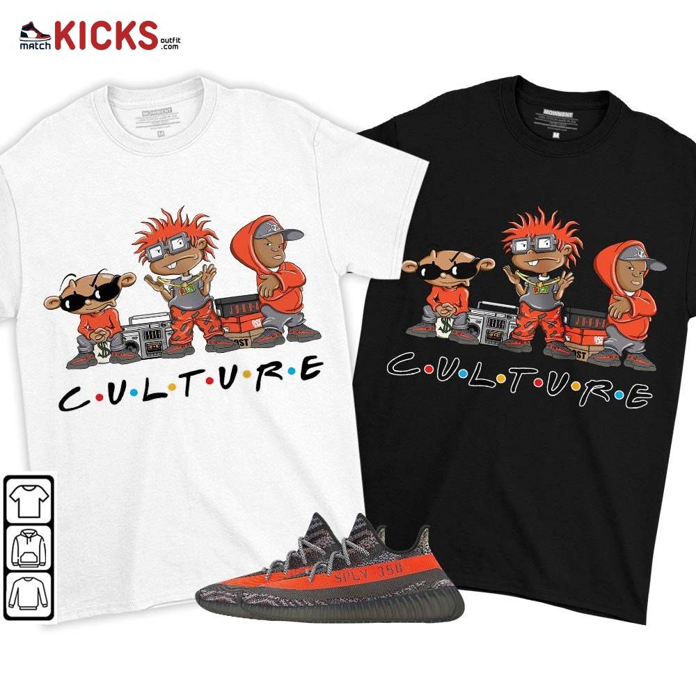 Rugrats KND BeBe Kids Sneaker Shirt Match Boots 350 V2 Dark Beluga, Yeezy 350 V2 Carbon Beluga MKO T-Shirt