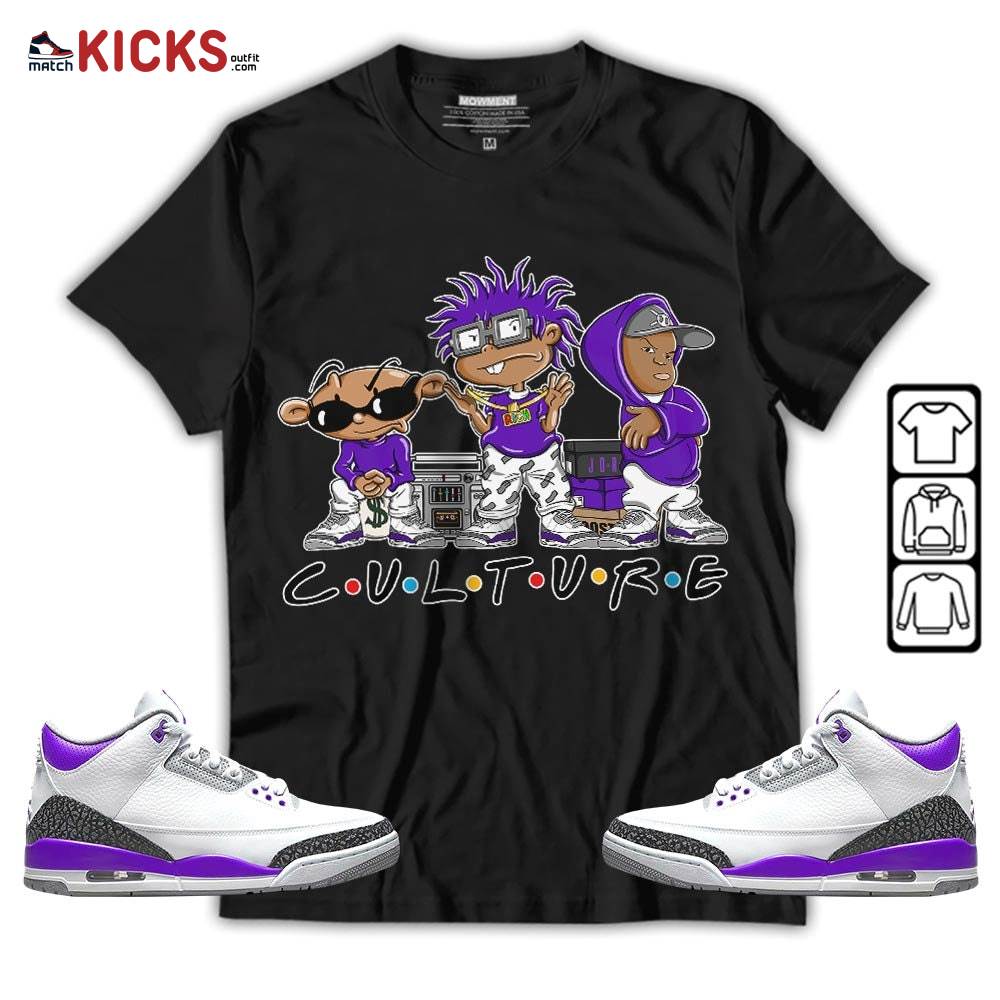 Rugrats KND BeBe Kids Sneaker Shirt Match Dark Iris 3s, Jordan 3 Retro Dark Iris MKO T-Shirt