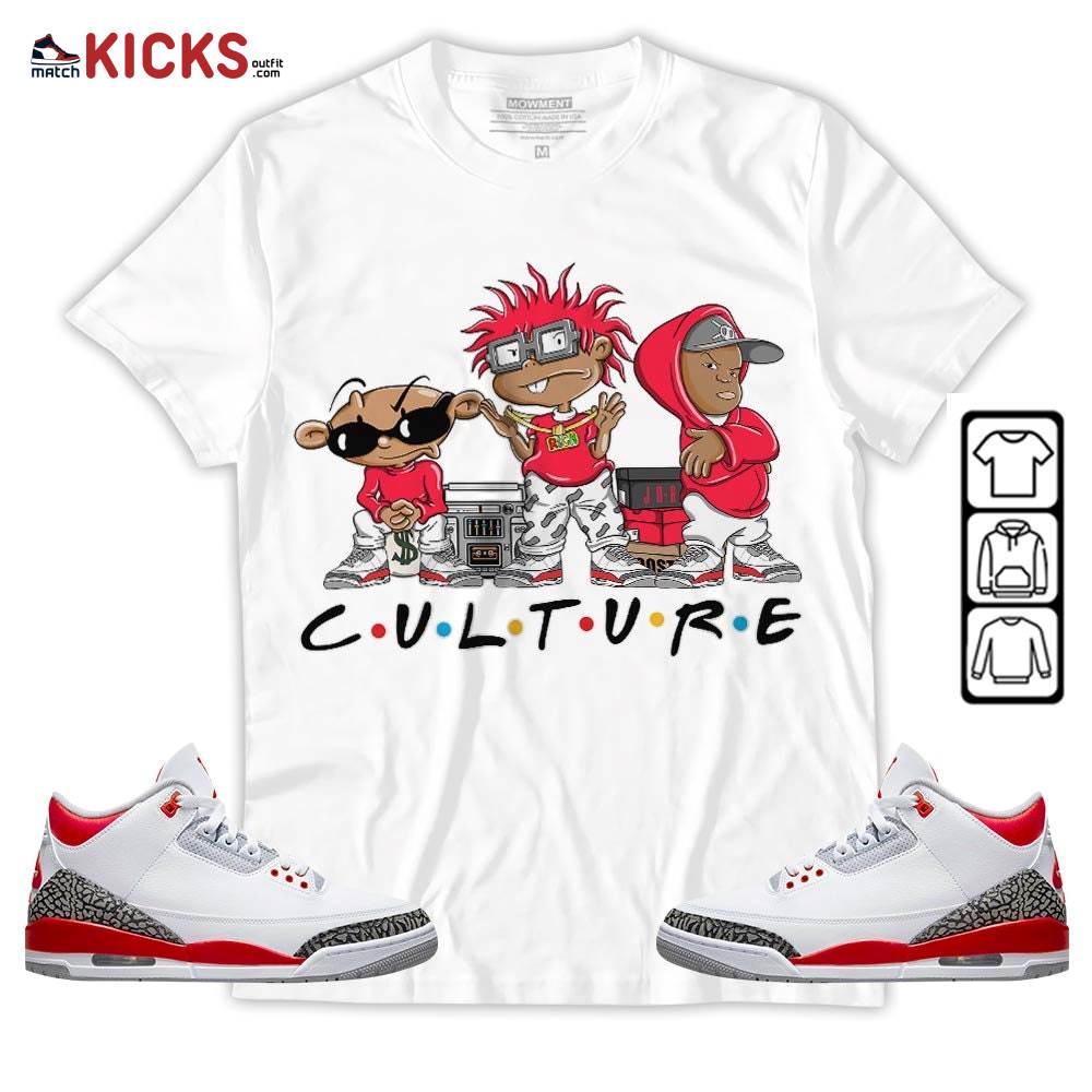 Rugrats KND BeBe Kids Sneaker Shirt Match Fire Red 3s, Jordan 3 Retro Fire Red MKO Hoodie