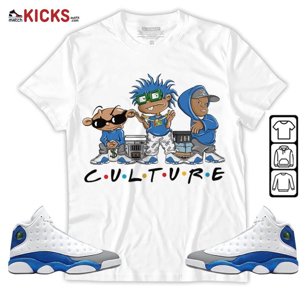 Rugrats KND BeBe Kids Sneaker Shirt Match French Blue 13s, Jordan 13 French Blue MKO Hoodie