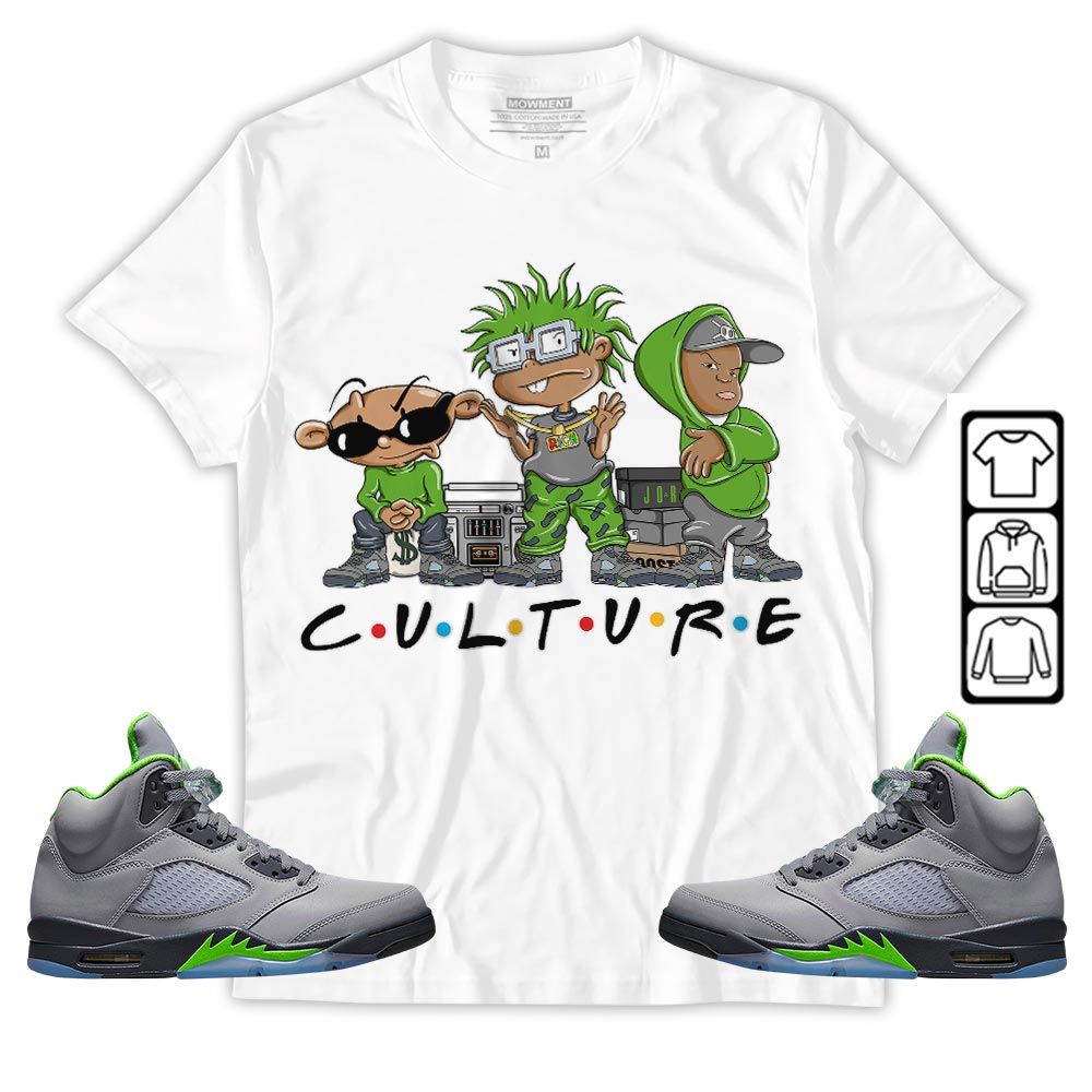 Rugrats KND BeBe Kids Sneaker Shirt Match Green Bean 5s, Jordan 5 Retro Green Bean MKO Hoodie