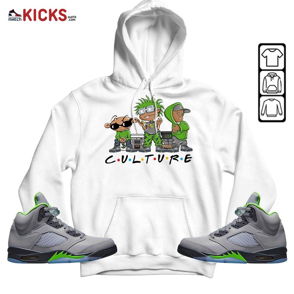 Rugrats KND BeBe Kids Sneaker Shirt Match Green Bean 5s, Jordan 5 Retro Green Bean MKO Sweatshirt