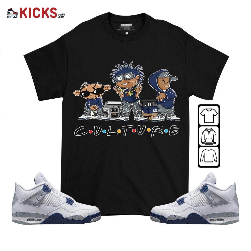 Rugrats KND BeBe Kids Sneaker Shirt Match Midnight Navy 4s, Jordan 4 Retro Midnight Navy MKO T-Shirt