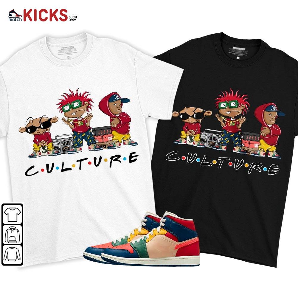 Rugrats KND BeBe Kids Sneaker Shirt Match Multi Color 2022 1s, Jordan 1 Mid Multi Color 2022 MKO T-Shirt Rugrats KND BeBe Kids Sneaker Shirt Match Multi Color 2022 1s, Jordan 1 Mid Multi Color 2022 MKO T-Shirt