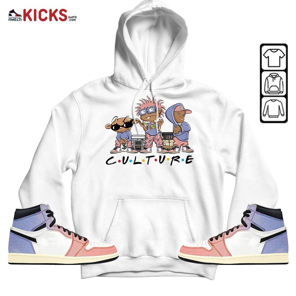 Rugrats KND BeBe Kids Sneaker Shirt Match Retro Skyline 1s, Jordan 1 High OG Skyline MKO Hoodie