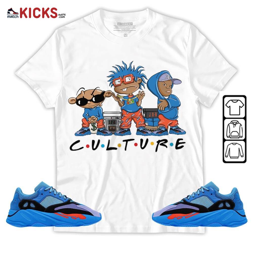 Rugrats KND BeBe Kids Sneaker Shirt Match V1 Hi-Res Blue 700s, Yeezy 700 V1 Hi-Res Blue MKO Hoodie