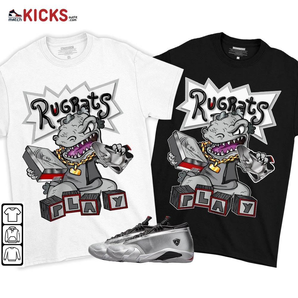Rugrats Play Sneaker Shirt Match 14 Low Metallic Silver, Jordan 14 Metallic Silver MKO T-Shirt