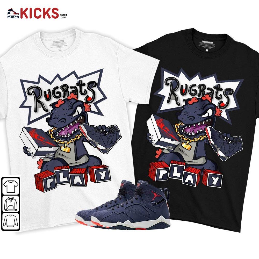 Rugrats Play Sneaker Shirt Match 7 Neutral Indigo, Jordan 7 Quai 54 MKO T-Shirt