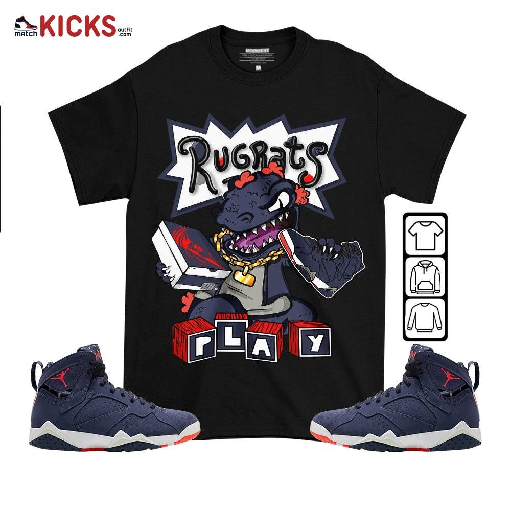 Rugrats Play Sneaker Shirt Match 7 Neutral Indigo, Jordan 7 Quai 54 MKO T-Shirt