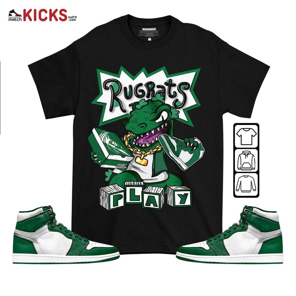Rugrats Play Sneaker Shirt Match High Gorge Green 1s, Jordan 1 Retro High Gorge Green MKO T-Shirt