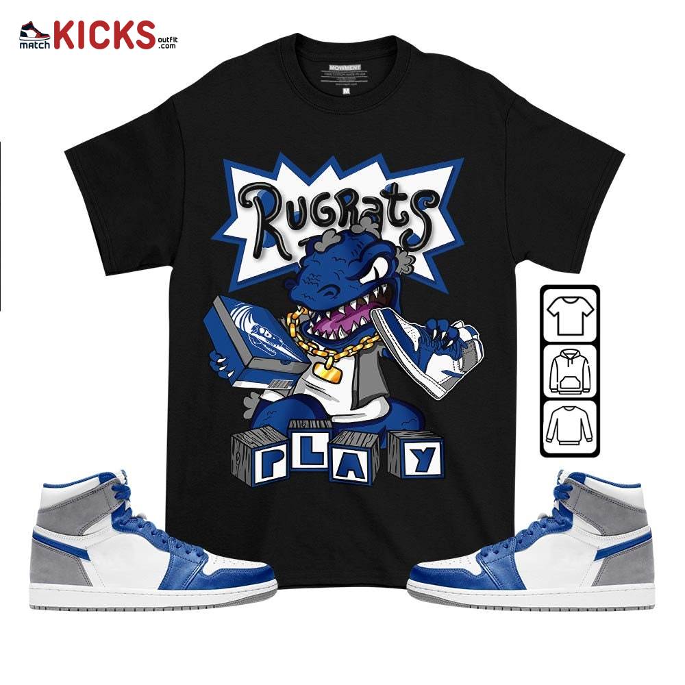Rugrats Play Sneaker Shirt Match True Blue 1s, Jordan 1 High OG True Blue MKO T-Shirt Rugrats Play Sneaker Shirt Match True Blue 1s, Jordan 1 High OG True Blue MKO T-Shirt