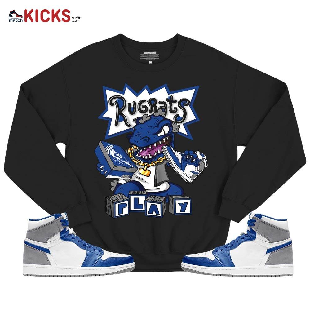 Rugrats Play Sneaker Shirt Match True Blue 1s, Jordan 1 High OG True Blue MKO T-Shirt Rugrats Play Sneaker Shirt Match True Blue 1s, Jordan 1 High OG True Blue MKO T-Shirt