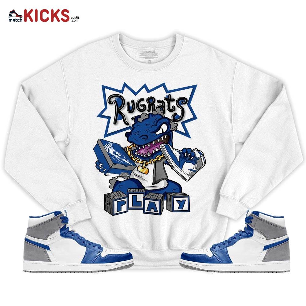 Rugrats Play Sneaker Shirt Match True Blue 1s, Jordan 1 High OG True Blue MKO T-Shirt Rugrats Play Sneaker Shirt Match True Blue 1s, Jordan 1 High OG True Blue MKO T-Shirt