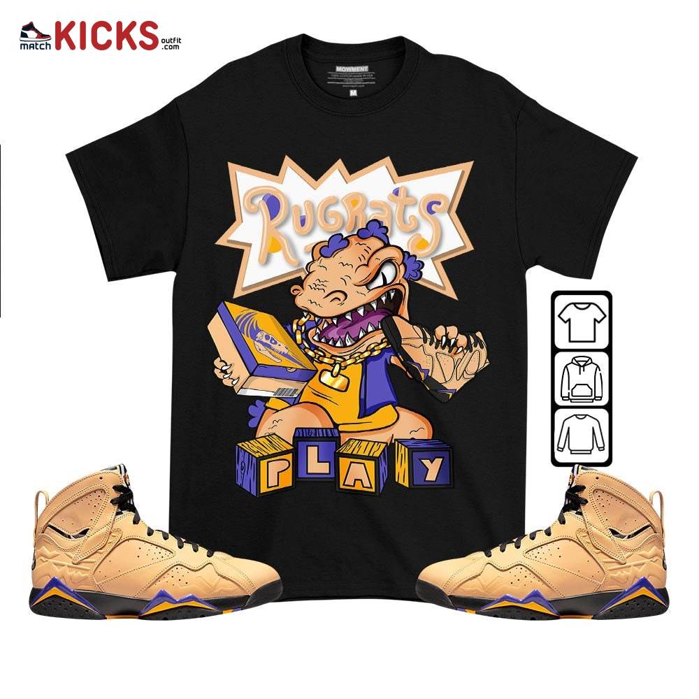 Rugrats Play Sneaker Shirt Match Vachetta Tan 7s, Jordan 7 SE Afrobeats MKO T-Shirt
