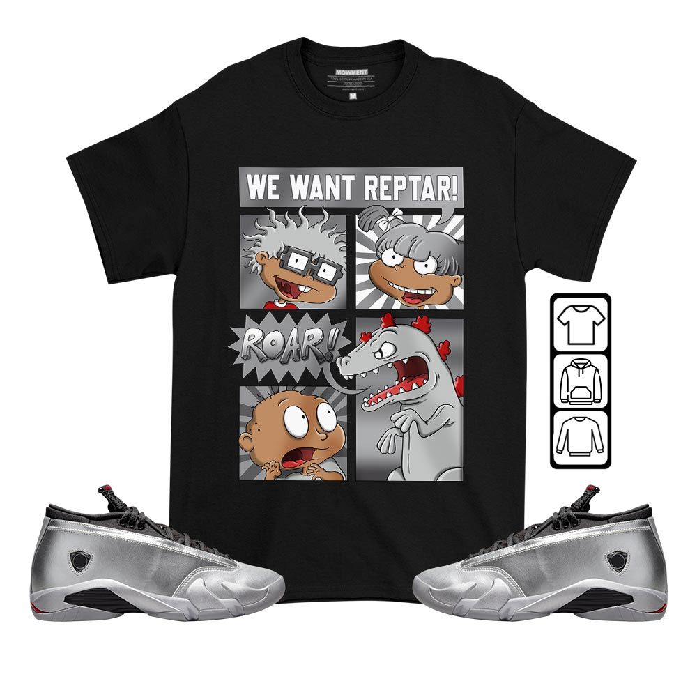 Rugrats Story Sneaker Shirt Match 14 Low Metallic Silver, Jordan 14 Metallic Silver MKO T-Shirt Rugrats Story Sneaker Shirt Match 14 Low Metallic Silver, Jordan 14 Metallic Silver MKO T-Shirt