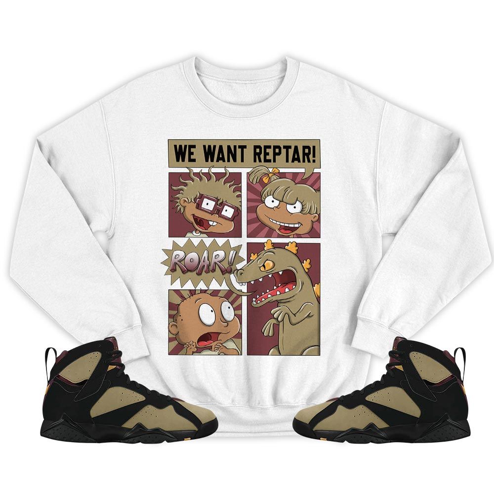 Rugrats Story Sneaker Shirt Match Black Cherrywood 7s, Jordan 7 Black Olive MKO T-Shirt Rugrats Story Sneaker Shirt Match Black Cherrywood 7s, Jordan 7 Black Olive MKO T-Shirt