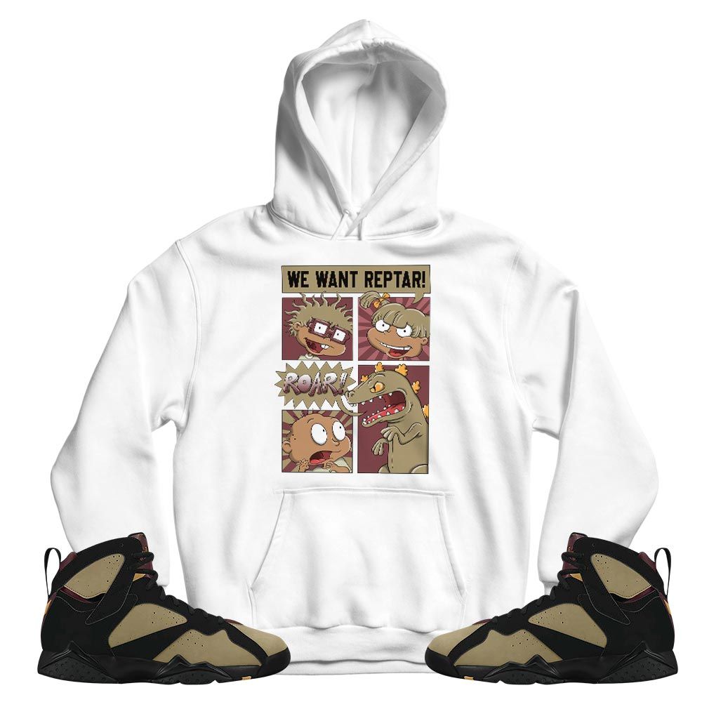 Rugrats Story Sneaker Shirt Match Black Cherrywood 7s, Jordan 7 Black Olive MKO T-Shirt Rugrats Story Sneaker Shirt Match Black Cherrywood 7s, Jordan 7 Black Olive MKO T-Shirt