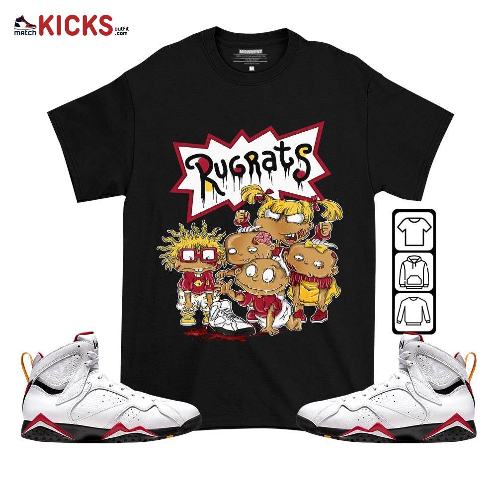 Rugrats Zombie Sneaker Shirt Match Cardinal 7s, Jordan 7 Retro Cardinal MKO T-Shirt