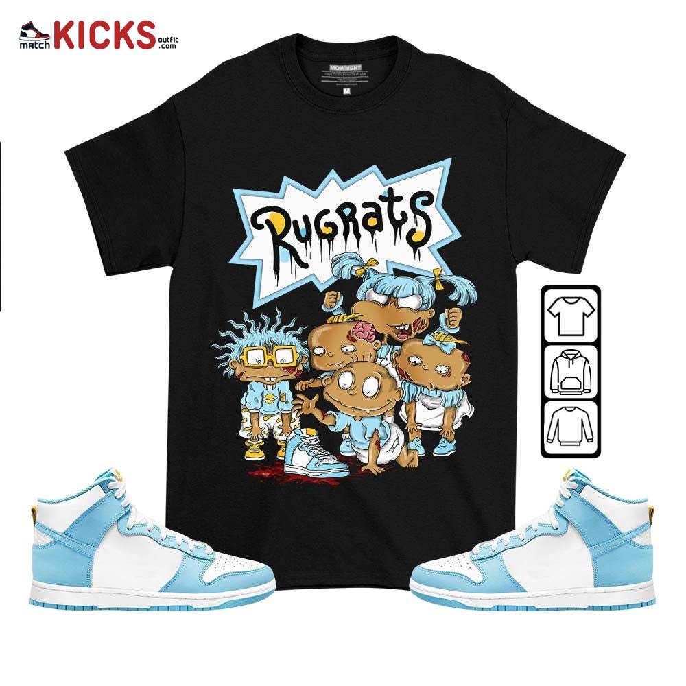 Rugrats Zombie Sneaker Shirt Match Dunk High Blue Chill, Dunk High Homer Simpson MKO T-Shirt Rugrats Zombie Sneaker Shirt Match Dunk High Blue Chill, Dunk High Homer Simpson MKO T-Shirt