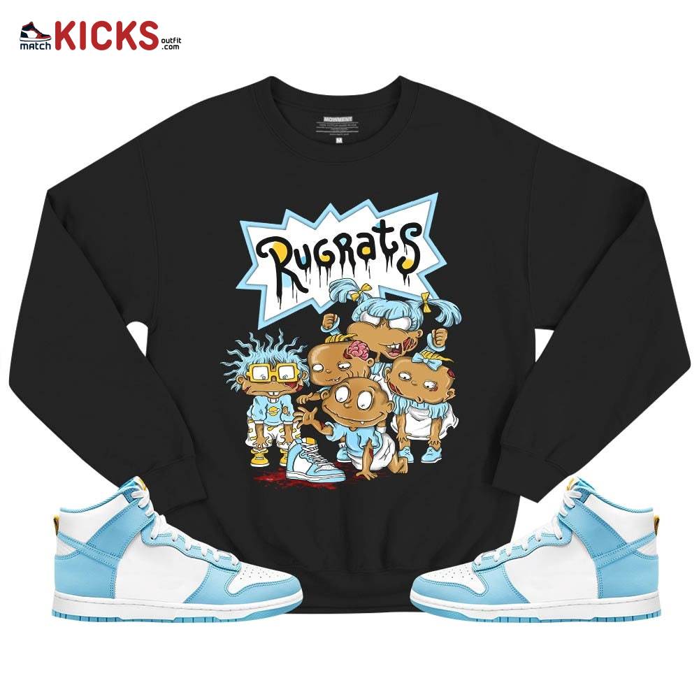 Rugrats Zombie Sneaker Shirt Match Dunk High Blue Chill, Dunk High Homer Simpson MKO T-Shirt Rugrats Zombie Sneaker Shirt Match Dunk High Blue Chill, Dunk High Homer Simpson MKO T-Shirt
