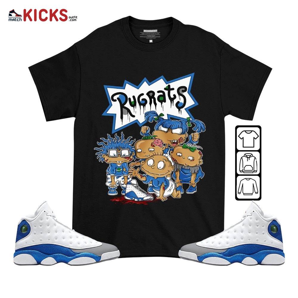 Rugrats Zombie Sneaker Shirt Match French Blue 13s, Jordan 13 French Blue MKO T-Shirt