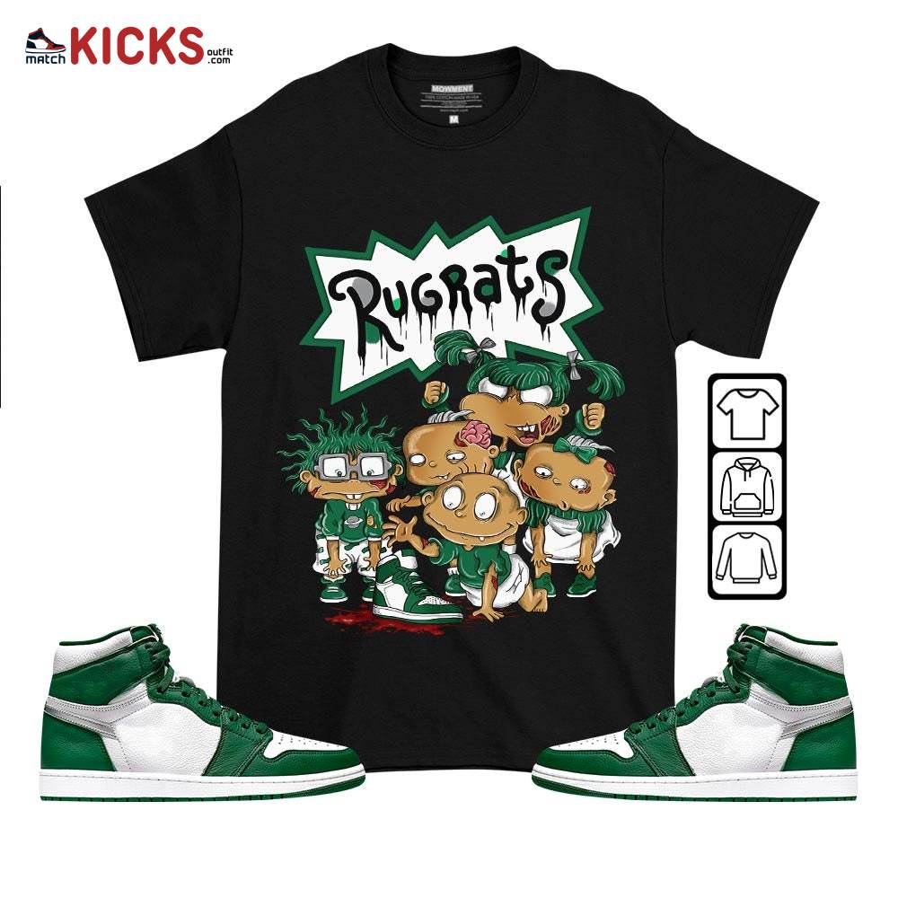Rugrats Zombie Sneaker Shirt Match High Gorge Green 1s, Jordan 1 Retro High Gorge Green MKO T-Shirt