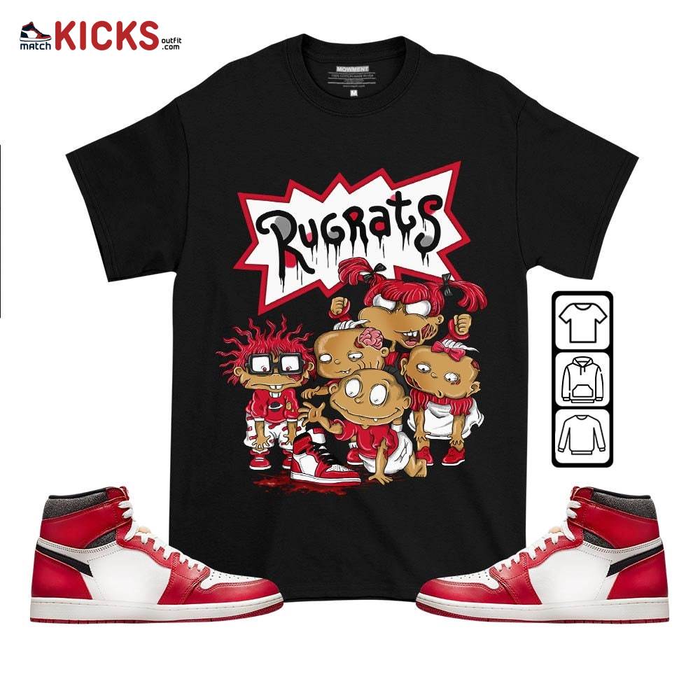 Rugrats Zombie Sneaker Shirt Match High OG Chicago 1s, Jordan 1 Lost and Found Chicago MKO T-Shirt