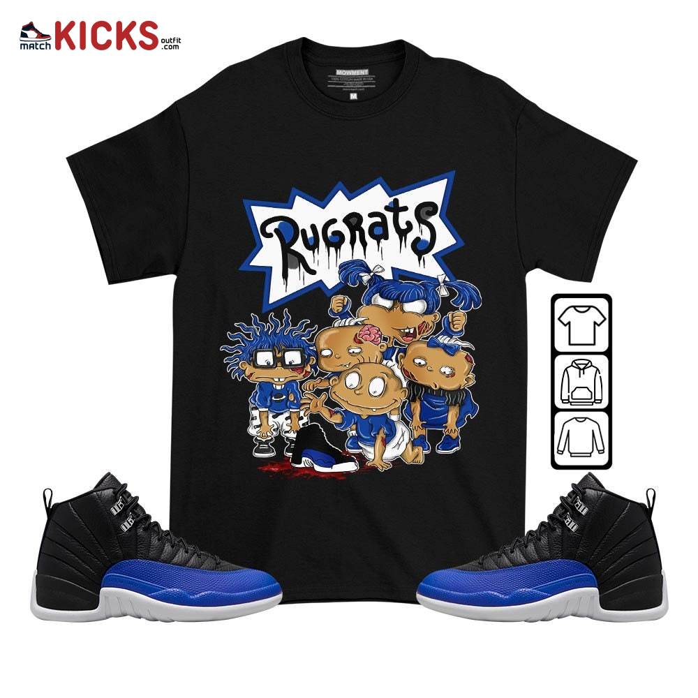 Rugrats Zombie Sneaker Shirt Match Hyper Royal 12s, Jordan 12 Hyper Royal MKO T-Shirt