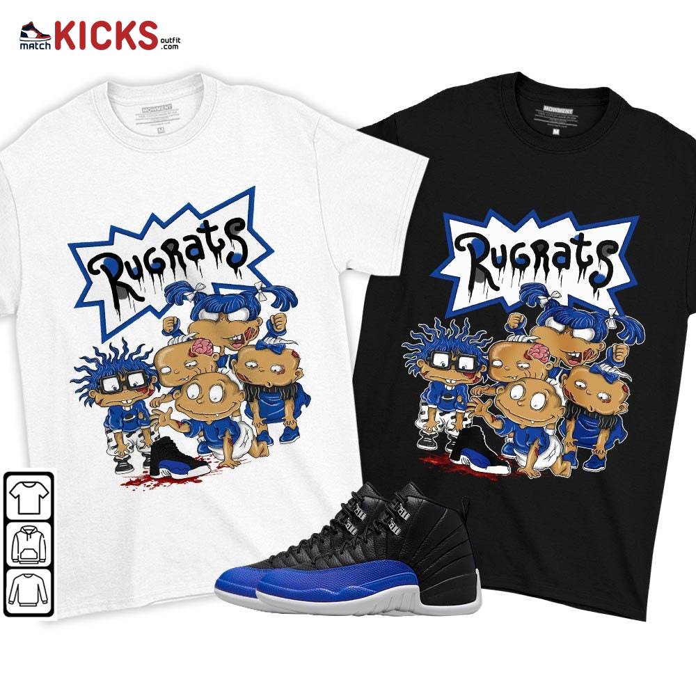 Rugrats Zombie Sneaker Shirt Match Hyper Royal 12s, Jordan 12 Hyper Royal MKO T-Shirt