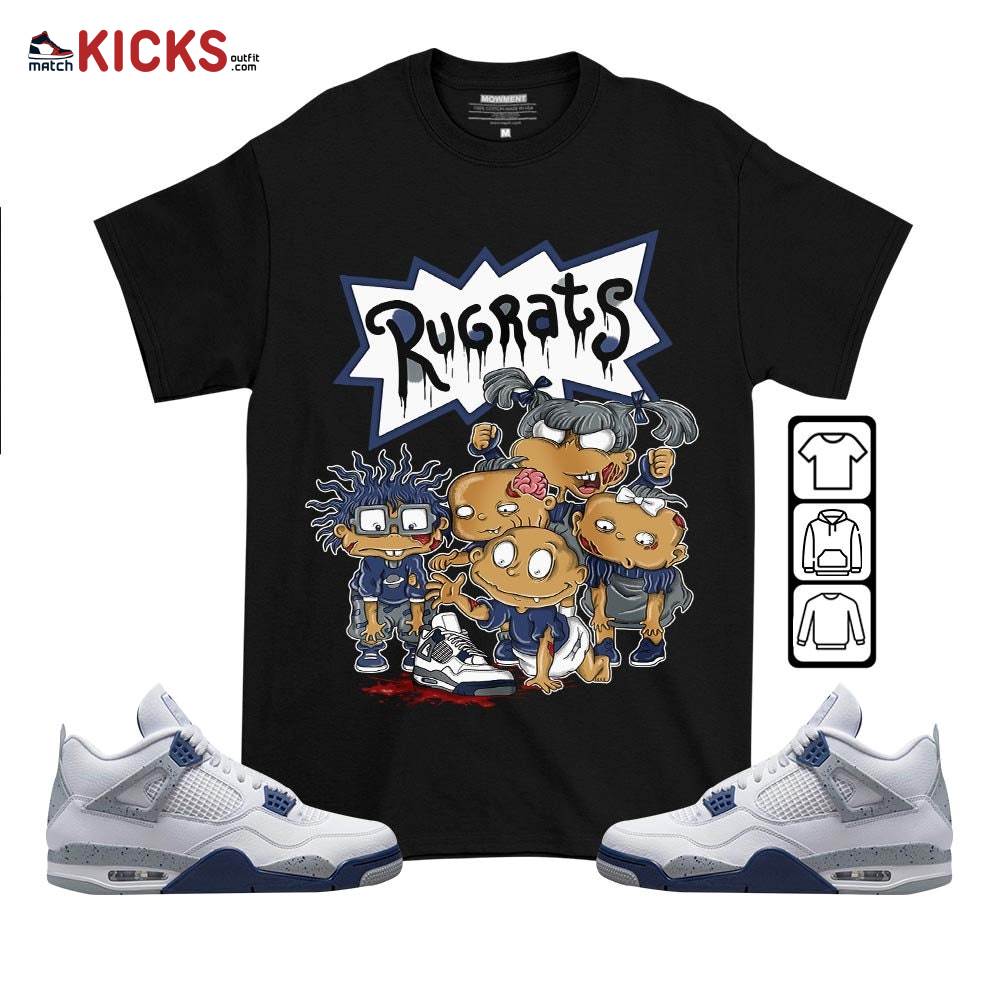 Rugrats Zombie Sneaker Shirt Match Midnight Navy 4s, Jordan 4 Retro Midnight Navy MKO T-Shirt
