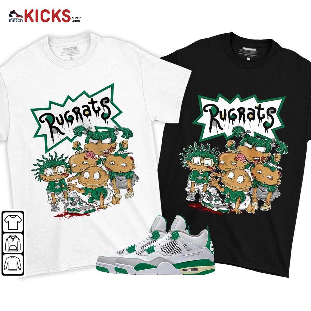 Rugrats Zombie Sneaker Shirt Match Retro Pine Green 4s, Jordan 4 Pine Green MKO T-Shirt