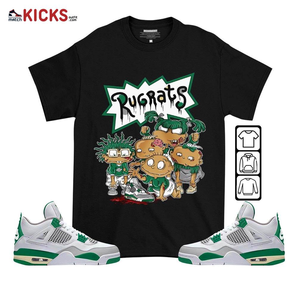 Rugrats Zombie Sneaker Shirt Match Retro Pine Green 4s, Jordan 4 Pine Green MKO T-Shirt