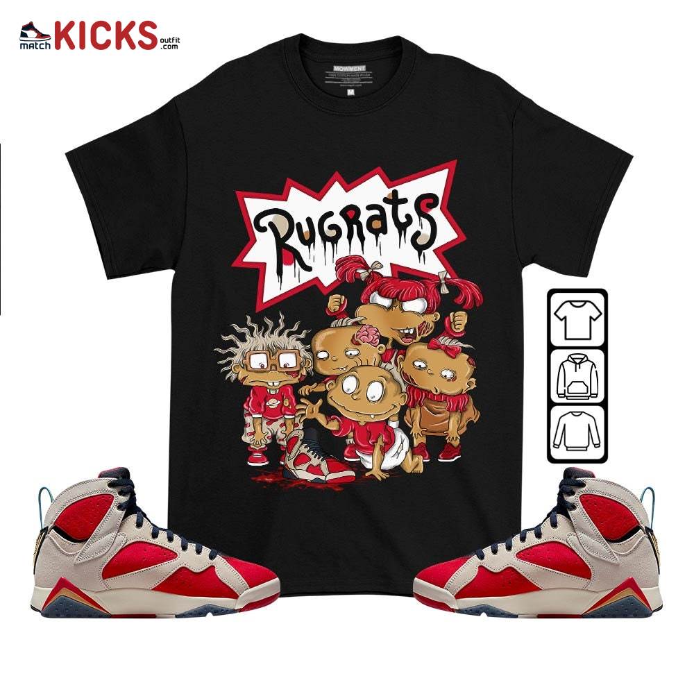 Rugrats Zombie Sneaker Shirt Match Trophy Room 7s, Jordan 7 Trophy Room MKO T-Shirt