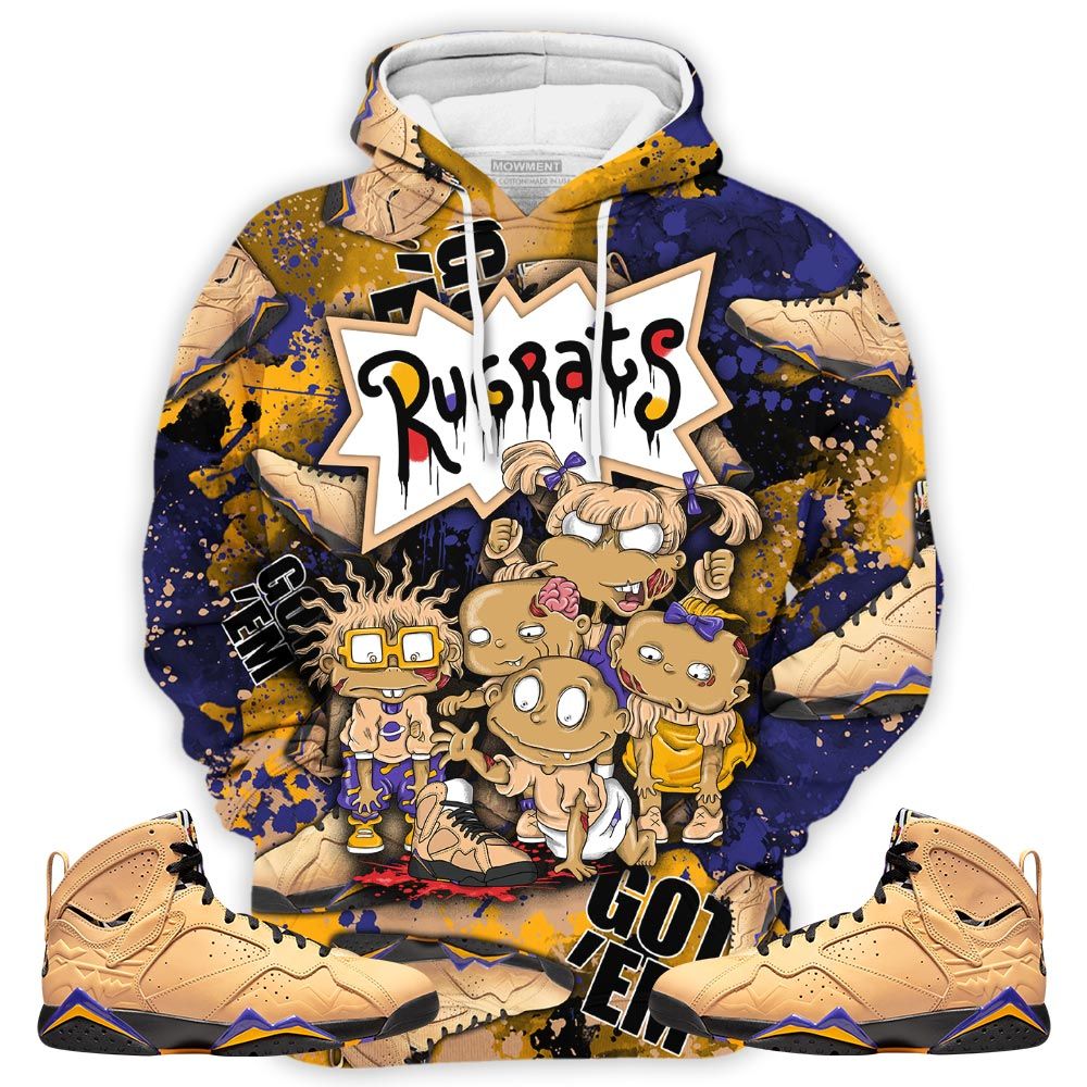 Rugrats Zombie Sneaker Shirt Match Vachetta Tan 7S, Jordan 7 Se Afrobeats Hoodie Sweatshirt Tee All Over Print MKO Shirt