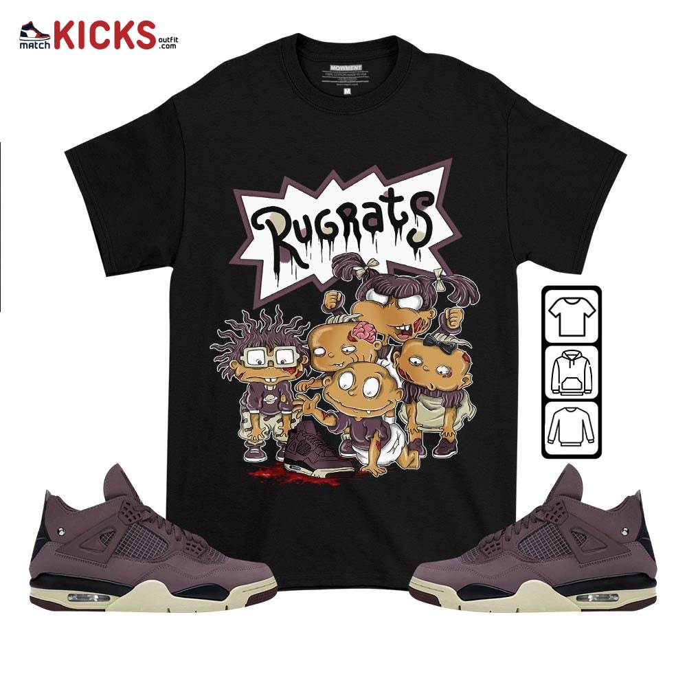 Rugrats Zombie Sneaker Shirt Match Violet Ore 4s, Jordan 4 A Ma Maniere Violet Ore MKO T-Shirt