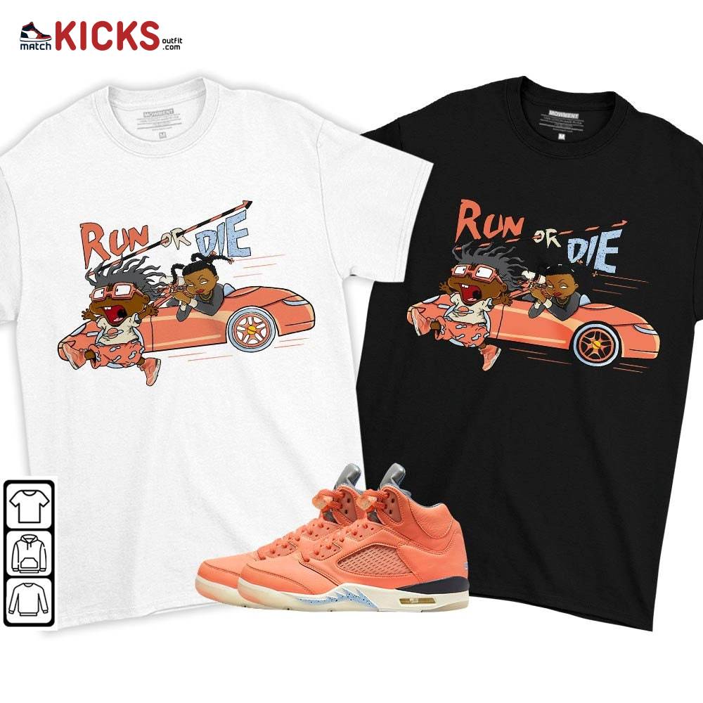 Run Or Die Rugats Sneaker Shirt Match Crimson Bliss 5s, Jordan 5 DJ Khaled Crimson Bliss MKO T-Shirt Run Or Die Rugats Sneaker Shirt Match Crimson Bliss 5s, Jordan 5 DJ Khaled Crimson Bliss MKO T-Shirt
